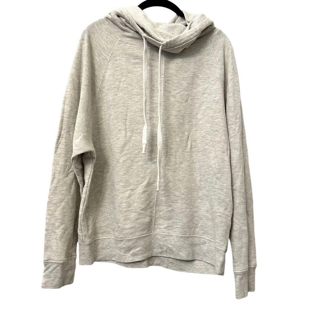 Derek Heart Heather Raglan Sleeve Cotton Blend Pullover Hoodie Gray Large